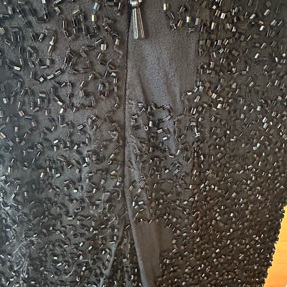 Scala hand beaded black floor length ball gown size Small - Picture 5 of 6